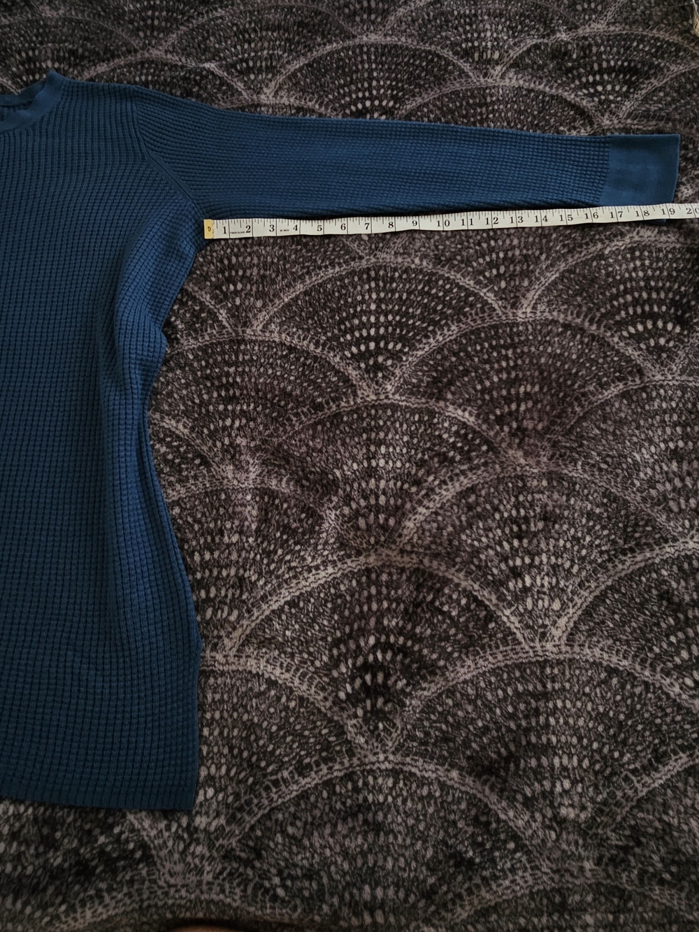 NWOT Avenue Men’s Teal Blue Waffle Knit Henley Shirt Size L (14/16) - Picture 10 of 14